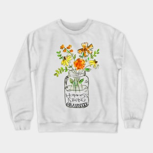 Happiness is being grauntie floral gift Crewneck Sweatshirt